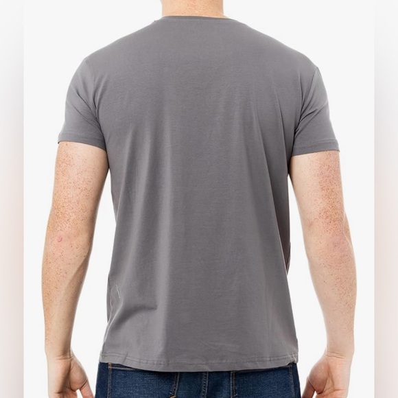 X RAY Men's Soft Stretch Cotton Short Sleeve Slim Fit Slit V-Neck T-Shirt - Picture 2 of 7